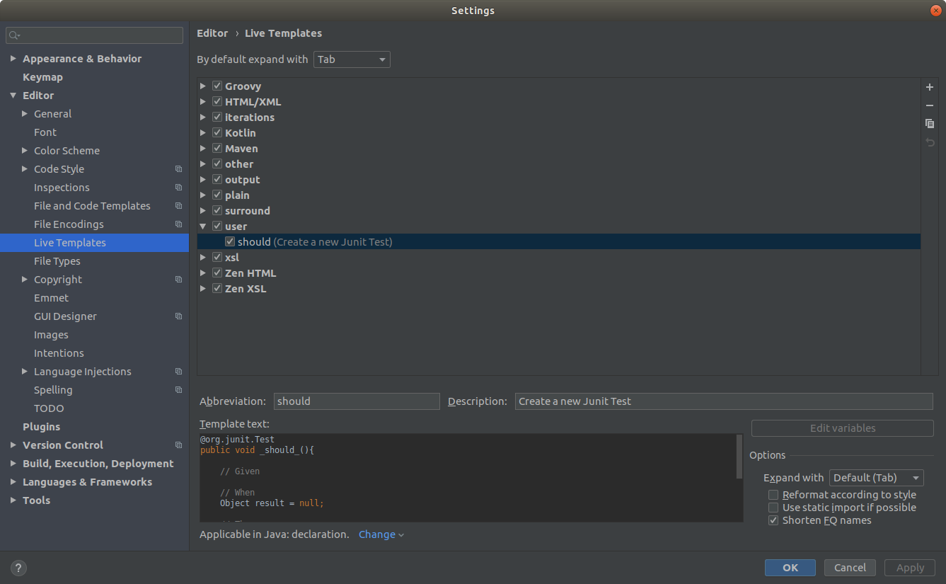 How To Create A Nice Unit Test Template In Intellij Essepuigs Cache